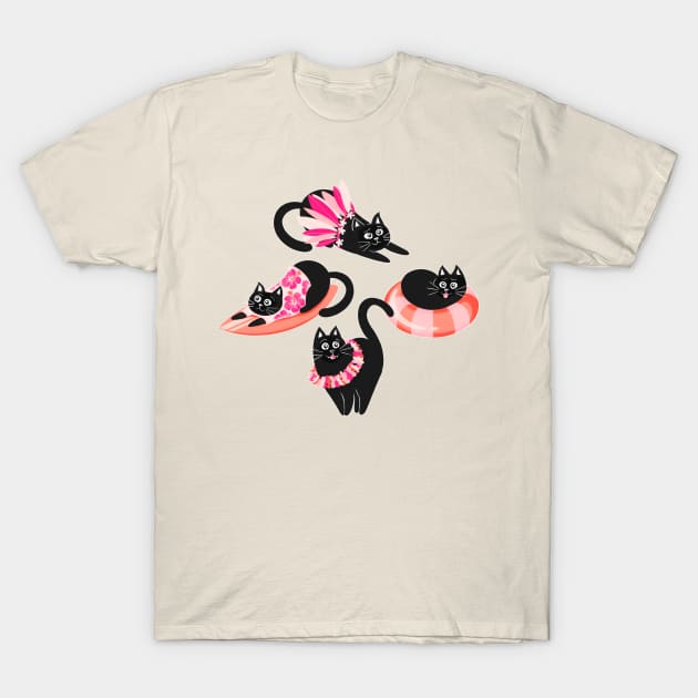 Purrfect Pink Purradise T-Shirt by PerrinLeFeuvre